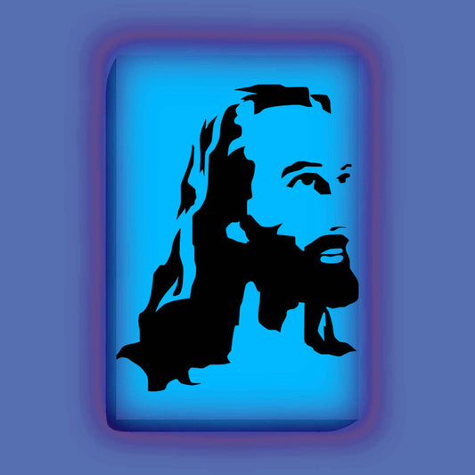 Jesus Christ Face Glow in the Dark Painting Kit – DIY Divine Wall Art | Eazy Arts – front view (Blue glow color)