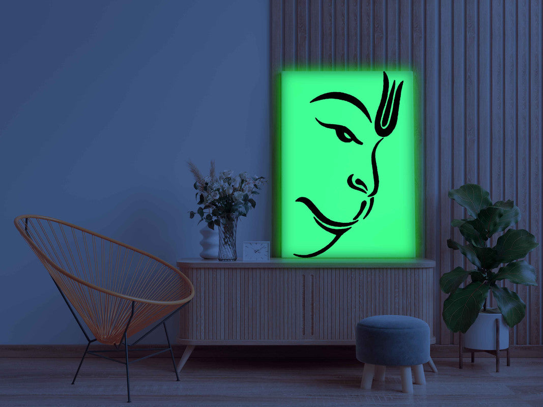 Lord Hanuman Face Glow in the Dark Painting Kit – Minimal Divine Art | Eazy Arts