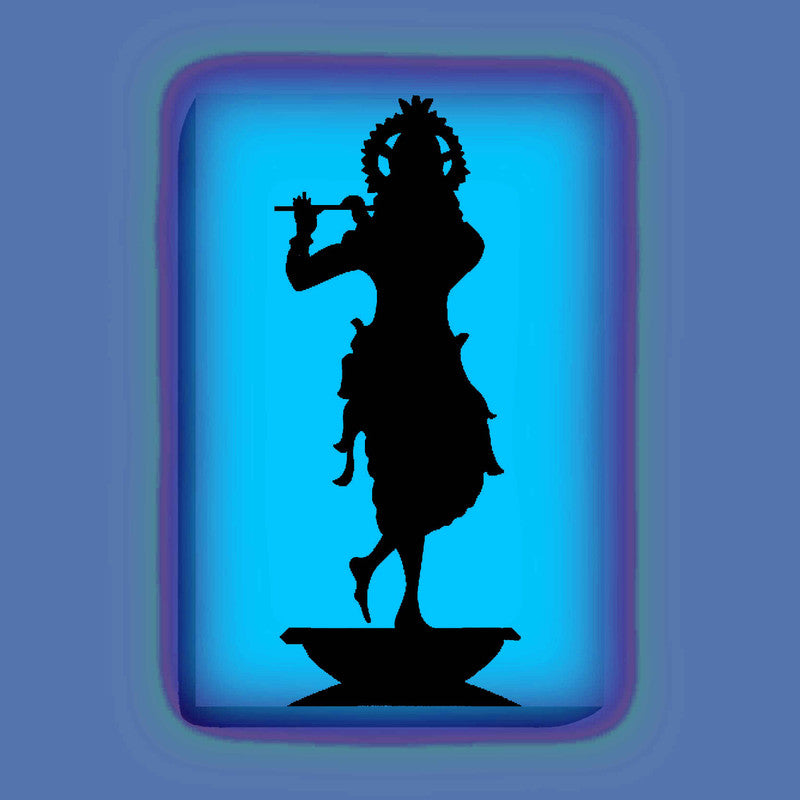 Lord Krishna Playing Flute Painting Kit – Glow in the Dark Devotional Art | Eazy Arts – front view (Blue glow color)