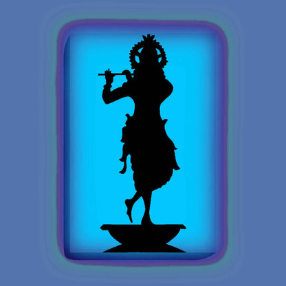Lord Krishna Playing Flute Painting Kit – Glow in the Dark Devotional Art | Eazy Arts – front view (Blue glow color)