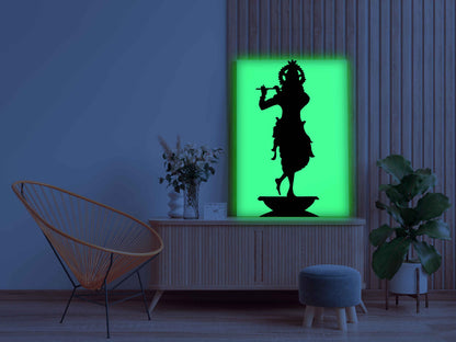 Lord Krishna Playing Flute Painting Kit – Glow in the Dark Devotional Art | Eazy Arts