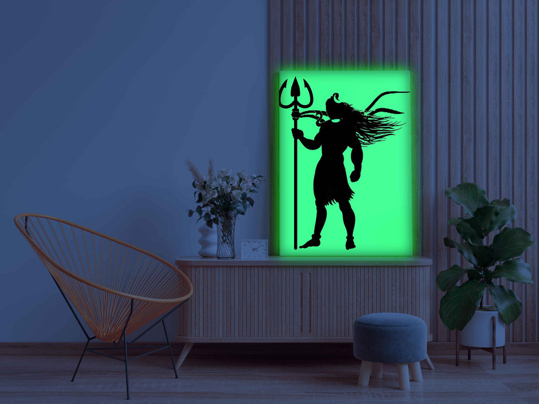 Mahadev Standing with Trishul Painting Kit – Glow in the Dark Devotional Art | Eazy Arts