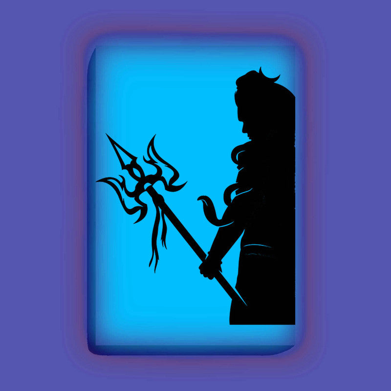 Mahadev with Trishul Paint Kit – Divine Glow in the Dark Canvas | Eazy Arts – front view (Blue glow color)