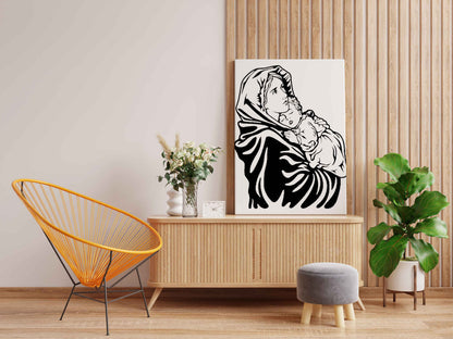 Mother Mary and Baby Jesus Paint Kit – Divine Glow in the Dark Canvas | Eazy Arts
