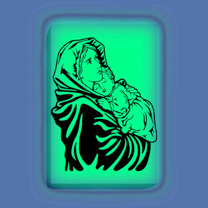 Mother Mary and Baby Jesus Paint Kit – Divine Glow in the Dark Canvas | Eazy Arts