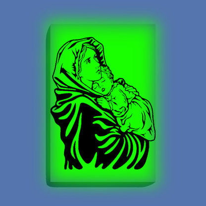Mother Mary and Baby Jesus Paint Kit – Divine Glow in the Dark Canvas | Eazy Arts