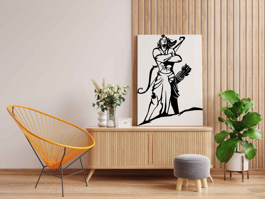 Lord Ram Standing Pose Glow In The Dark Kit – Powerful Warrior Art Canvas | Eazy Arts