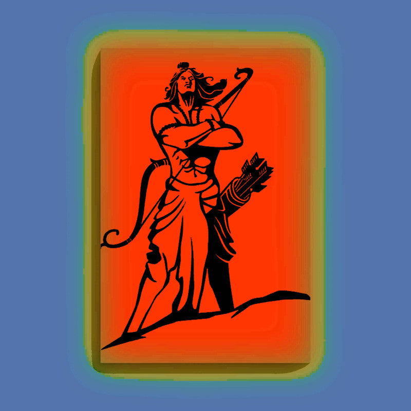 Lord Ram Standing Pose Glow In The Dark Kit – Powerful Warrior Art Canvas | Eazy Arts