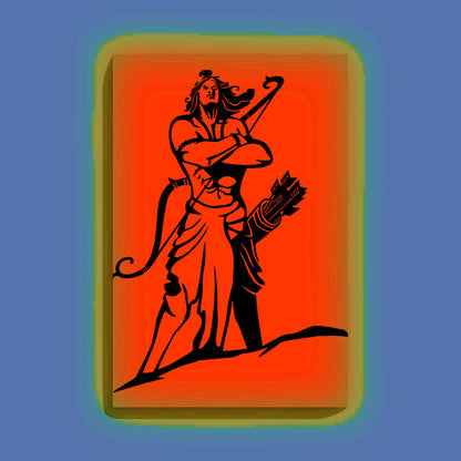 Lord Ram Standing Pose Glow In The Dark Kit – Powerful Warrior Art Canvas | Eazy Arts