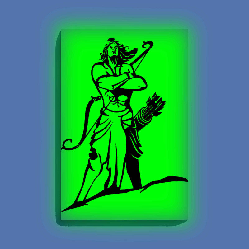 Lord Ram Standing Pose Glow In The Dark Kit – Powerful Warrior Art Canvas | Eazy Arts