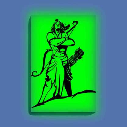 Lord Ram Standing Pose Glow In The Dark Kit – Powerful Warrior Art Canvas | Eazy Arts