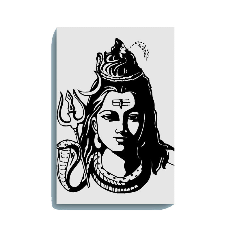 Lord Shiva Face Glow In The Dark Kit – Trishul and Snake Design Canvas | Eazy Arts