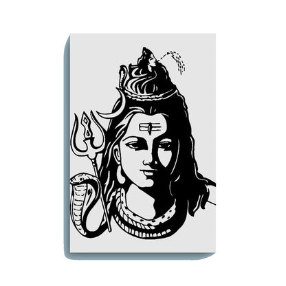 Lord Shiva Face Glow In The Dark Kit – Trishul and Snake Design Canvas | Eazy Arts