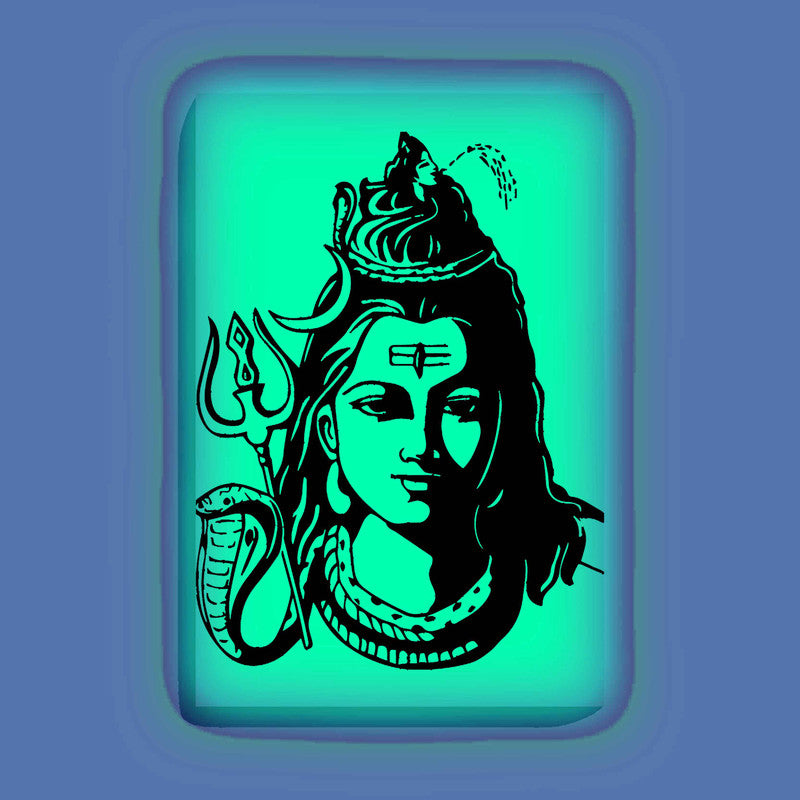 Lord Shiva Face Glow In The Dark Kit – Trishul and Snake Design Canvas | Eazy Arts