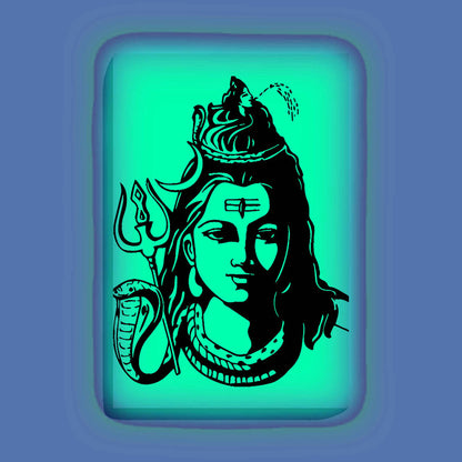 Lord Shiva Face Glow In The Dark Kit – Trishul and Snake Design Canvas | Eazy Arts