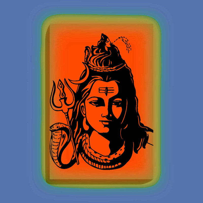 Lord Shiva Face Glow In The Dark Kit – Trishul and Snake Design Canvas | Eazy Arts