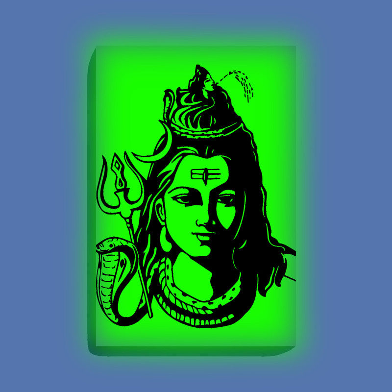 Lord Shiva Face Glow In The Dark Kit – Trishul and Snake Design Canvas | Eazy Arts