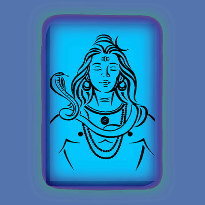 Meditating Shiva Glow In The Dark Kit – Serene Lord Shiva with Snake | Eazy Arts – front view (Blue glow color)