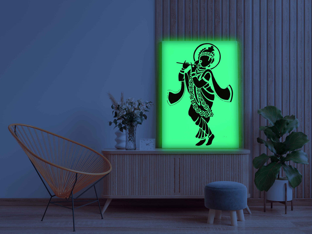 Flute-Playing Krishna Glow In The Dark Kit – Divine Lord Krishna Art | Eazy Arts