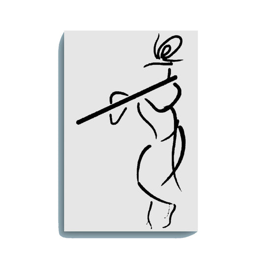 Abstract Krishna with Flute Line Art Painting Kit – Glow in the Dark DIY Canvas Set for Beginners by Eazy Arts