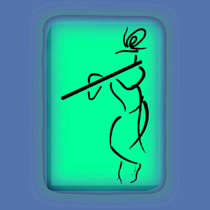 Abstract Krishna with Flute Line Art Painting Kit – Glow in the Dark DIY Canvas Set for Beginners by Eazy Arts