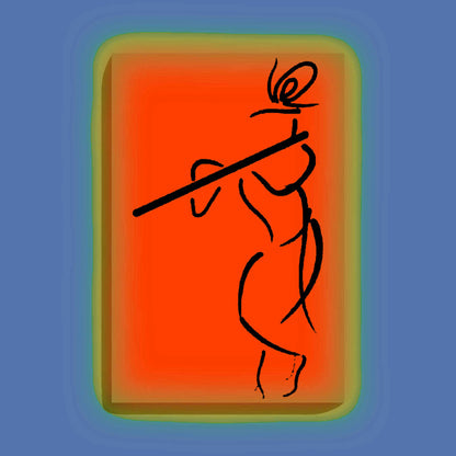 Abstract Krishna with Flute Line Art Painting Kit – Glow in the Dark DIY Canvas Set for Beginners by Eazy Arts
