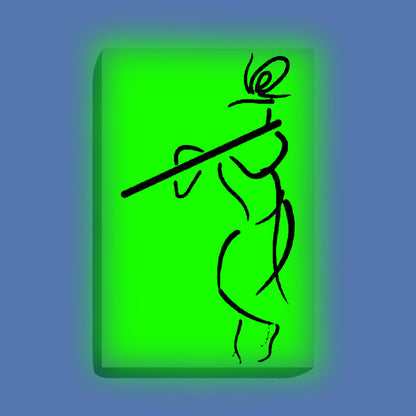 Abstract Krishna with Flute Line Art Painting Kit – Glow in the Dark DIY Canvas Set for Beginners by Eazy Arts