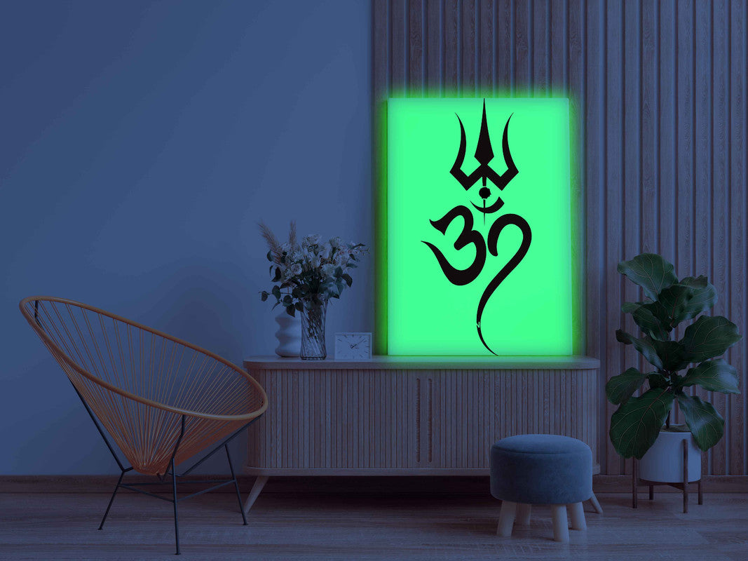 Trishul and Om Symbol Glow in the Dark Painting Kit – DIY Sacred Wall Art | Eazy Arts