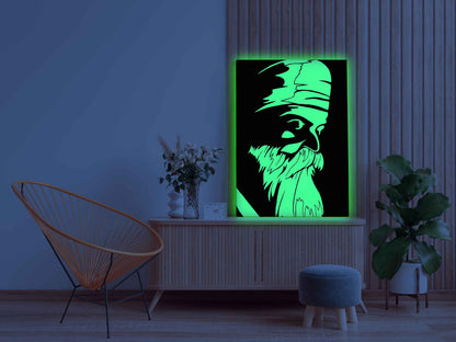 Waheguru Portrait Glow in the Dark Painting Kit – DIY Sikh Spiritual Wall Art | Eazy Arts