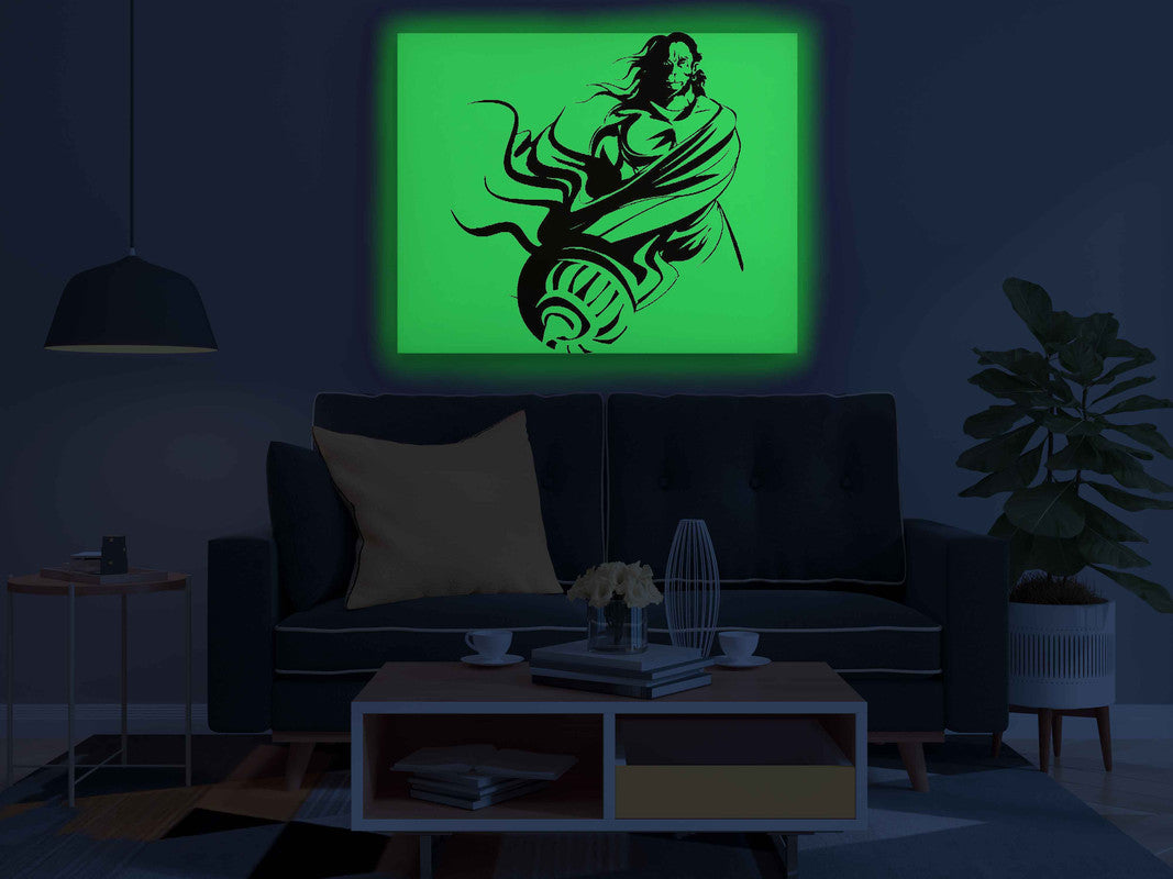 Lord Hanuman with Gada Glow in the Dark Painting Kit – DIY Bajrangbali Wall Art | Eazy Arts