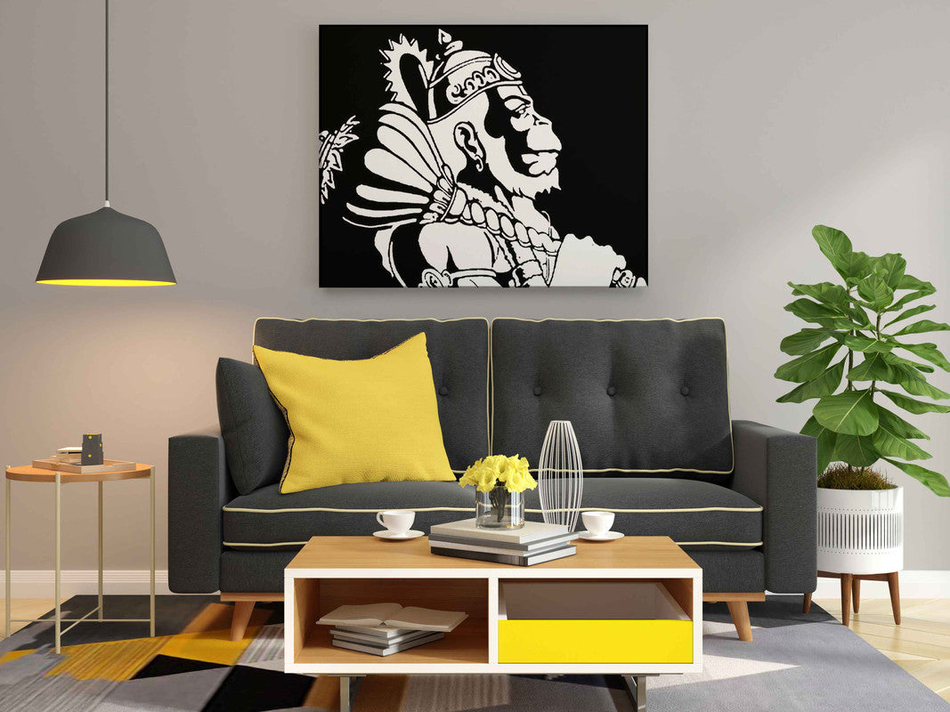 Lord Hanuman Side Profile Glow in the Dark Painting Kit – DIY Bajrangbali Wall Décor | Eazy Arts