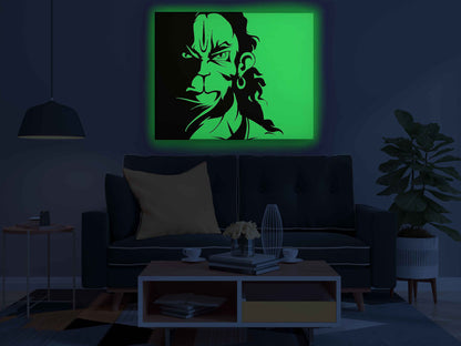 Fierce Bajrangbali Close-Up Glow in the Dark Painting Kit – DIY Hanuman Wall Art | Eazy Arts