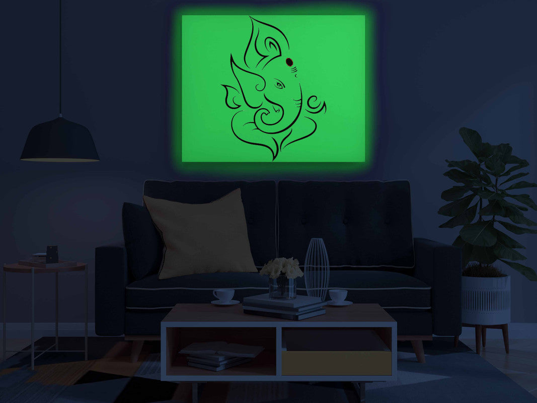 Lord Ganesha Line Art Glow in the Dark Painting Kit – DIY Ganpati Wall Décor | Eazy Arts