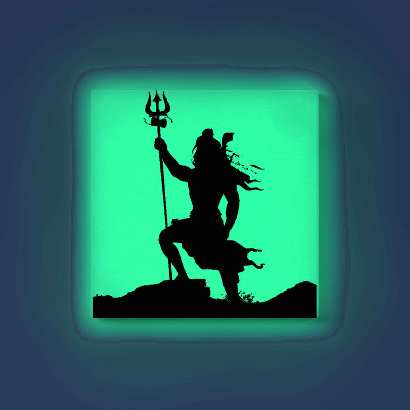 Lord Mahadev Standing with Trishul Glow in the Dark Painting Kit – DIY Shiva Silhouette Wall Art | Eazy Arts