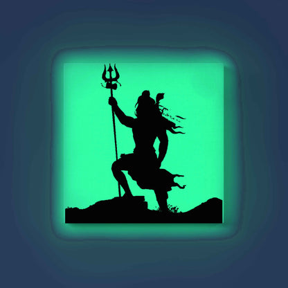 Lord Mahadev Standing with Trishul Glow in the Dark Painting Kit – DIY Shiva Silhouette Wall Art | Eazy Arts