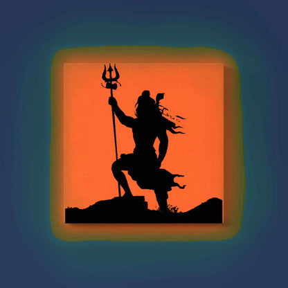 Lord Mahadev Standing with Trishul Glow in the Dark Painting Kit – DIY Shiva Silhouette Wall Art | Eazy Arts