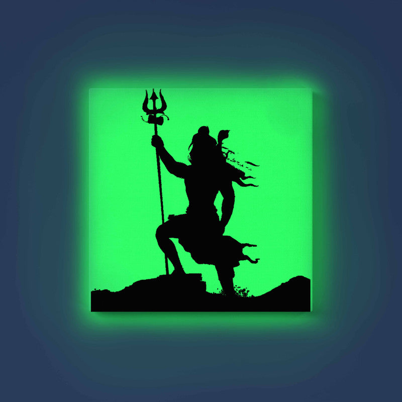 Lord Mahadev Standing with Trishul Glow in the Dark Painting Kit – DIY Shiva Silhouette Wall Art | Eazy Arts