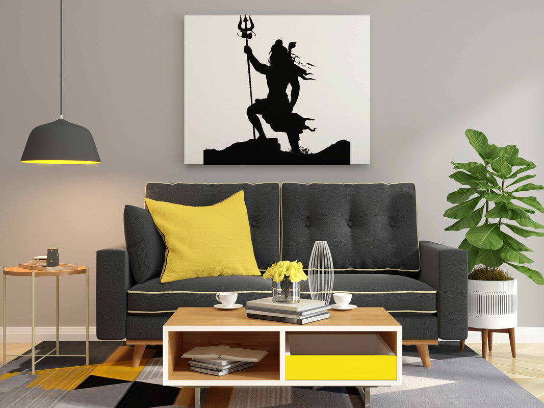 Lord Mahadev Standing with Trishul Glow in the Dark Painting Kit – DIY Shiva Silhouette Wall Art | Eazy Arts