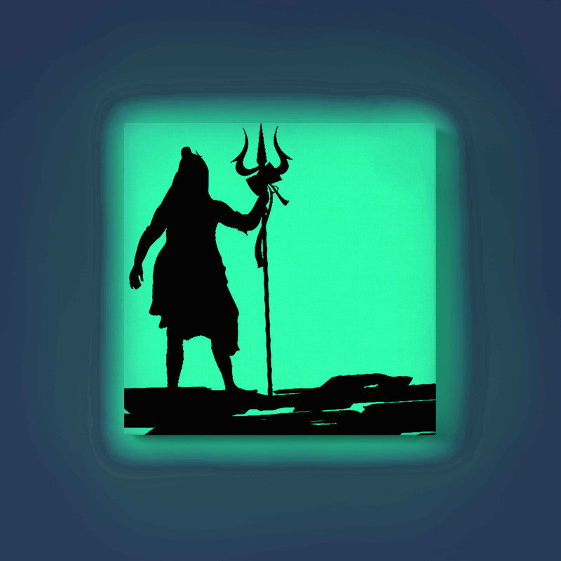 Standing Lord Shiva with Trishul Glow in the Dark Painting Kit – DIY Mahadev Silhouette Art | Eazy Arts