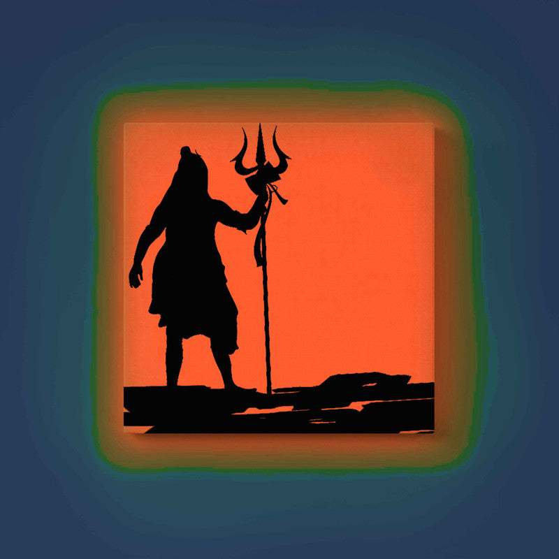Standing Lord Shiva with Trishul Glow in the Dark Painting Kit – DIY Mahadev Silhouette Art | Eazy Arts
