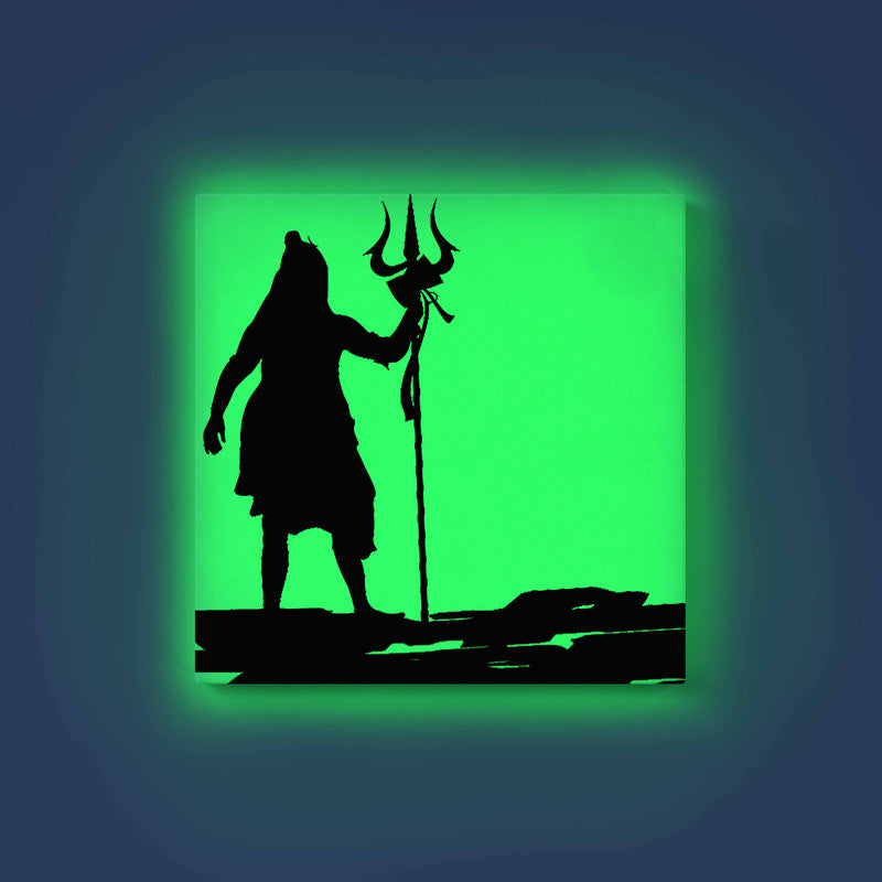 Standing Lord Shiva with Trishul Glow in the Dark Painting Kit – DIY Mahadev Silhouette Art | Eazy Arts