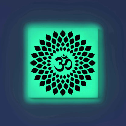 Om Mandala Glow in the Dark Painting Kit – DIY Sacred Symbol & Lotus Wall Art | Eazy Arts