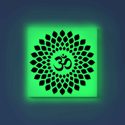 Om Mandala Glow in the Dark Painting Kit – DIY Sacred Symbol & Lotus Wall Art | Eazy Arts