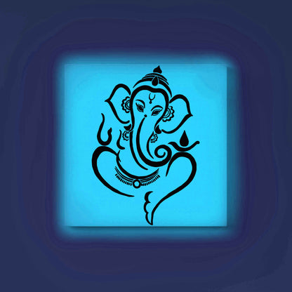 Shri Ganesh Glow in the Dark Painting Kit – DIY Divine Ganpati Line Art for Home Décor | Eazy Arts – front view (Blue glow color)