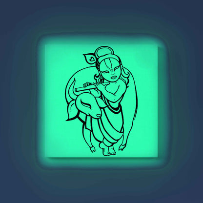 Child Krishna with Cow Glow in the Dark Painting Kit – DIY Bal Krishna Wall Art | Eazy Arts