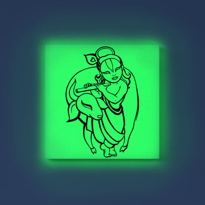 Child Krishna with Cow Glow in the Dark Painting Kit – DIY Bal Krishna Wall Art | Eazy Arts