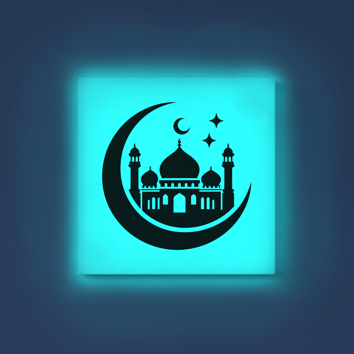 Mosque Crescent Moon GID Kit – Cyan Glow Paint | Eazy Arts