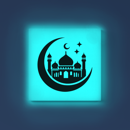 Mosque Crescent Moon GID Kit – Cyan Glow Paint | Eazy Arts