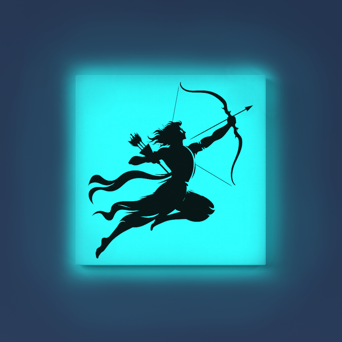 Lord Ram Bow Warrior Pose GID Kit – Cyan Glow Paint | Eazy Arts