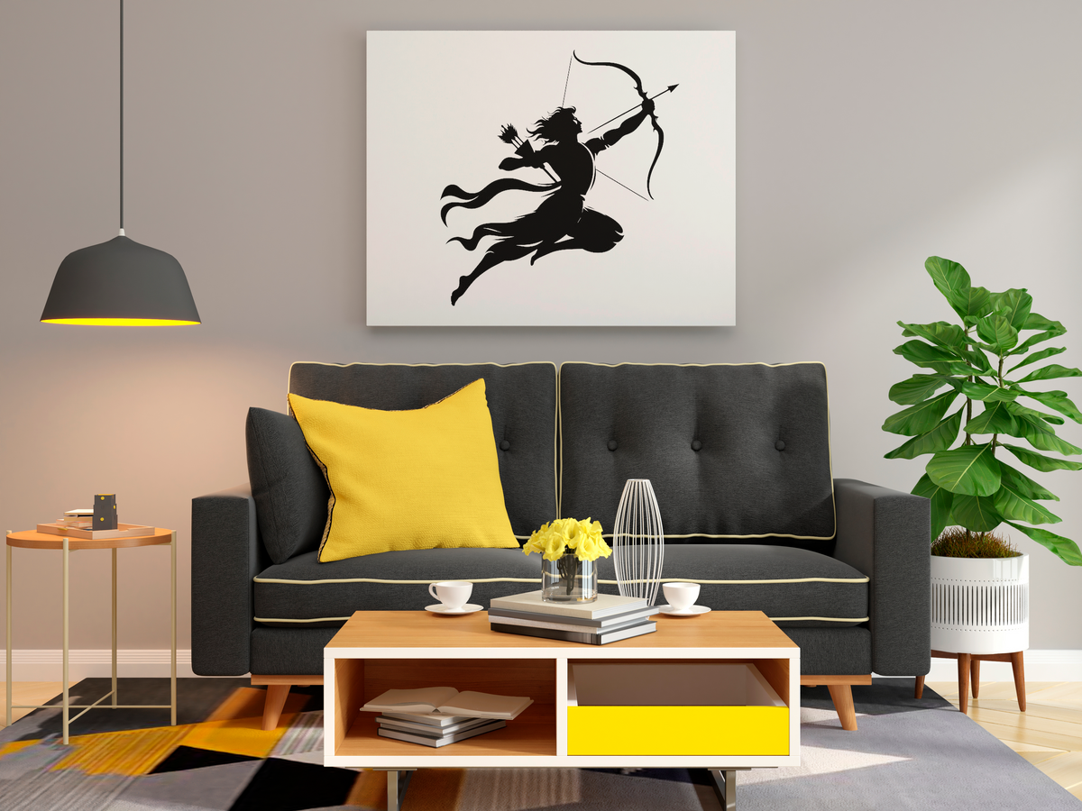 Lord Ram Bow Warrior Pose GID Kit – Day View in Living Room | Eazy Arts